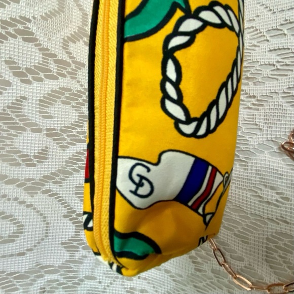 Christian Dior Yellow Abstract Canvas Cosmetic Pouch- Crossbody 6in x 3in x 2in - Picture 4 of 12